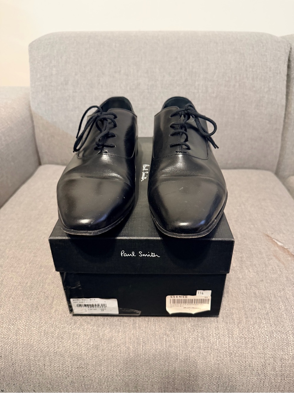 Paul Smith Black Leather Derby Dress Shoes